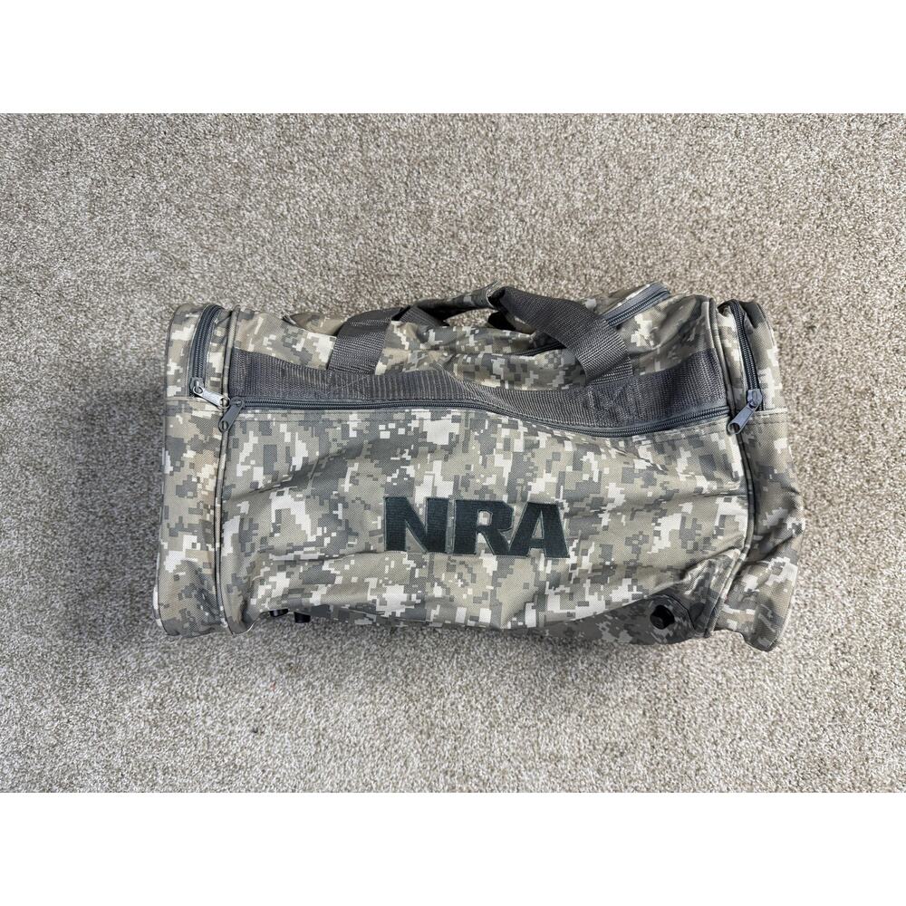 NRA Beige 18" Camouflage Duffel Bag Soft Case Travel Gym Carry On Luggage Men